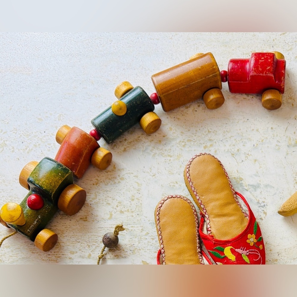 Vintage Wooden & Cloth Mid Century Toy Lot – Nursery Decor / Cottagecore – As Is - Picture 2 of 13
